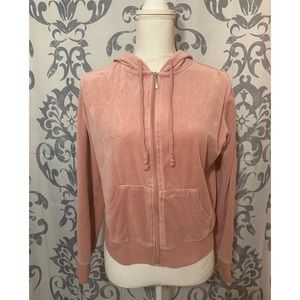 Soft Pink Velour Hoodie and Jogger Bottom Set